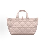 DIOR Toujours quilted letter pendant lace-up Aboriginal bag, single-shoulder handbag, small size for women, cherry blossom pink